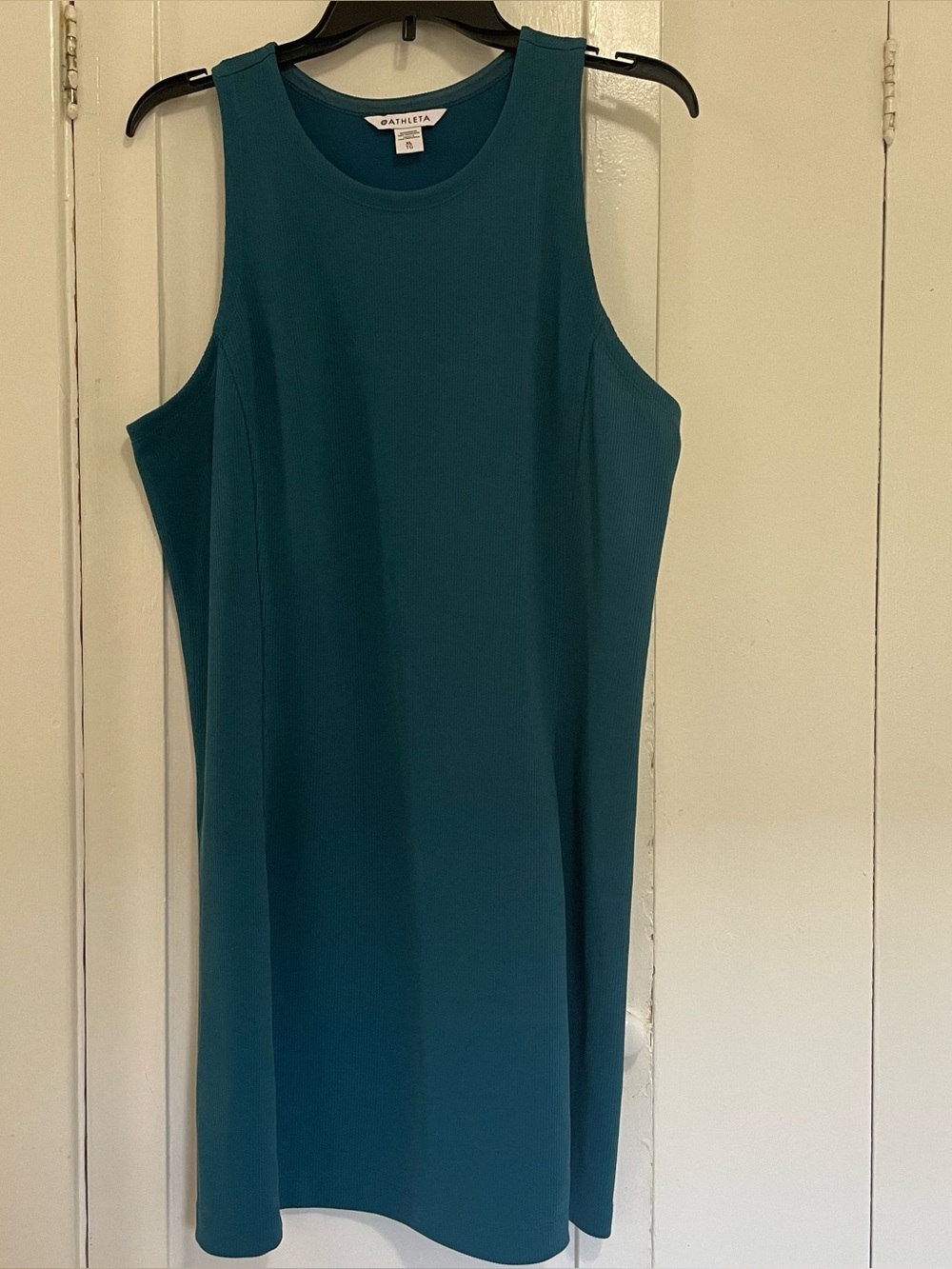 Athleta Teal Sleeveless ribbed Shift Dress xl